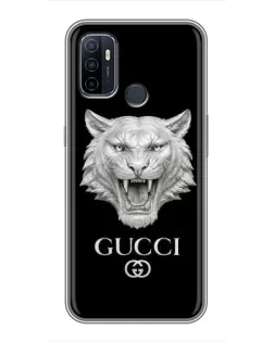 Чехол для OPPO A53 с картинкой «Gucci — серебряный лев» Чехол для OPPO A53 с картинкой «Gucci — серебряный лев»