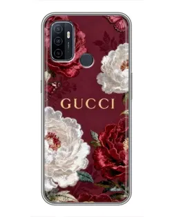 Чехол для OPPO A53 с картинкой «Gucci — бордовые розы» Чехол для OPPO A53 с картинкой «Gucci — бордовые розы»