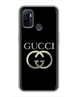 Чехол для OPPO A53 с картинкой «Gucci — золото на черном» Чехол для OPPO A53 с картинкой «Gucci — золото на черном»