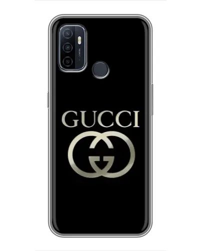 Чехол для OPPO A53 с картинкой «Gucci — золото на черном» Чехол для OPPO A53 с картинкой «Gucci — золото на черном»