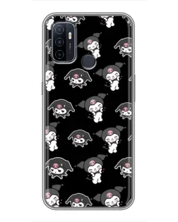 Чехол для OPPO A53 с картинкой «Черный паттерн Kuromi»