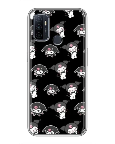 Чехол для OPPO A53 с картинкой «Черный паттерн Kuromi»