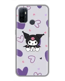 Чехол для OPPO A53 с картинкой «Kuromi и лавандовые сердца»