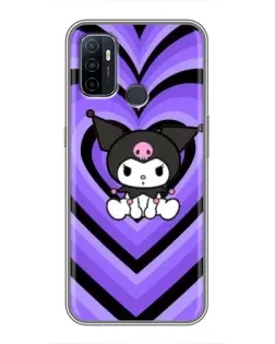 Чехол для OPPO A53 с картинкой «Kuromi и фиолетовые сердца»
