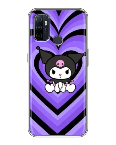 Чехол для OPPO A53 с картинкой «Kuromi и фиолетовые сердца»