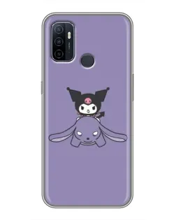 Чехол для OPPO A53 с картинкой «Kuromi на лиловом фоне»