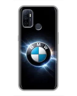 Чохол для OPPO A53 з картинкою «BMW — неонове сяйво»