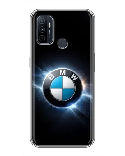 Чехол для OPPO A53 с картинкой «BMW — неоновое сияние»