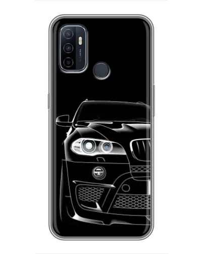 Чехол для OPPO A53 с картинкой «Темный силуэт BMW»