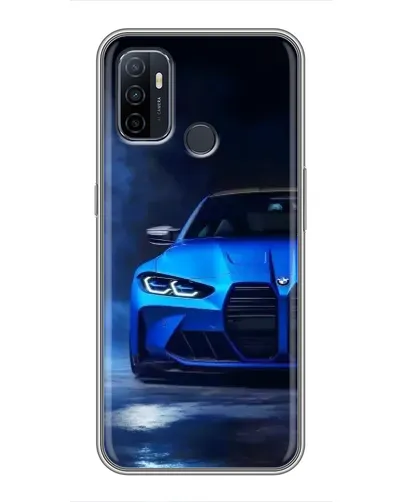 Чехол для OPPO A53 с картинкой «Голубая BMW M4»
