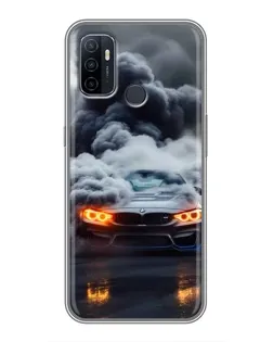 Чехол для OPPO A53 с картинкой «BMW в дыму» Чехол для OPPO A53 с картинкой «BMW в дыму»