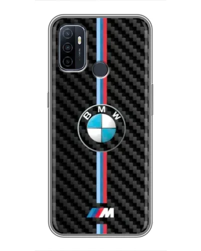 Чехол для OPPO A53 с картинкой «Эмблема BMW и карбон»