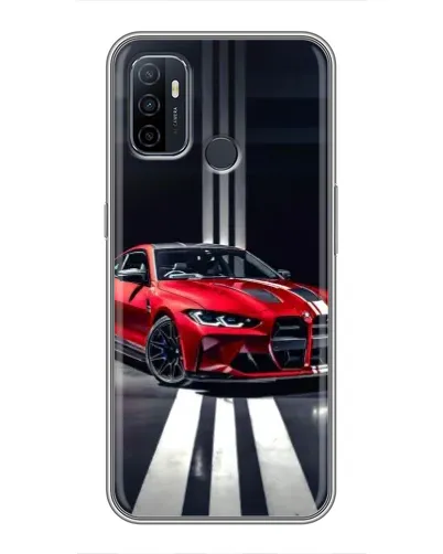 Чехол для OPPO A53 с картинкой «Красная BMW на дороге»
