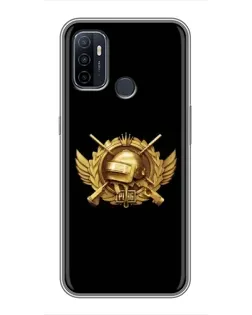 Чехол для OPPO A53 с картинкой «PUBG — оранжевый градиент»