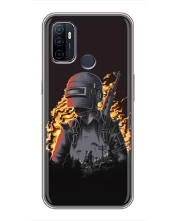 Чехол для OPPO A53 с картинкой «PUBG — огненный силуэт» Чехол для OPPO A53 с картинкой «PUBG — огненный силуэт»
