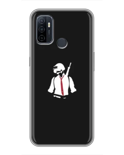 Чехол для OPPO A53 с картинкой «PUBG — силуэт воина»