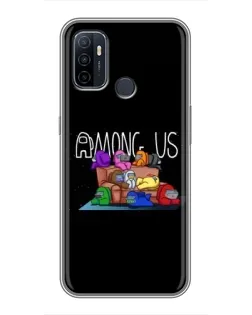 Чехол для OPPO A53 с картинкой «Логотип Among Us»