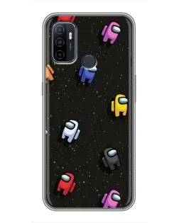 Чехол для OPPO A53 с картинкой «Космический паттерн Among Us»