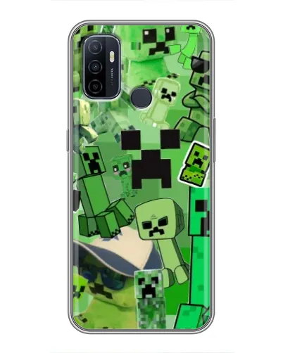 Чехол для OPPO A53 с картинкой «Криперы Minecraft»