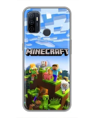 Чехол для OPPO A53 с картинкой «Minecraft классический мир»