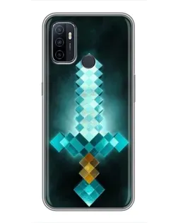 Чехол для OPPO A53 с картинкой «Алмазный меч неон»