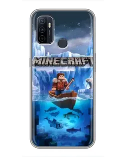 Чехол для OPPO A53 с картинкой «Minecraft ледяной мир»