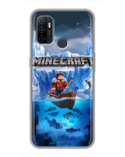 Чехол для OPPO A53 с картинкой «Minecraft ледяной мир»