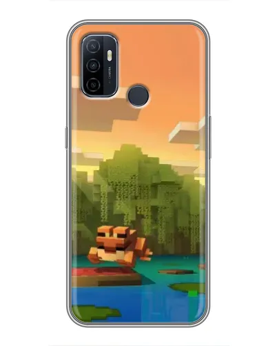 Чехол для OPPO A53 с картинкой «Майнкрафт закат солнца»