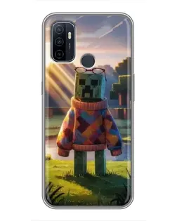 Чехол для OPPO A53 с картинкой «Крипер в свитере»