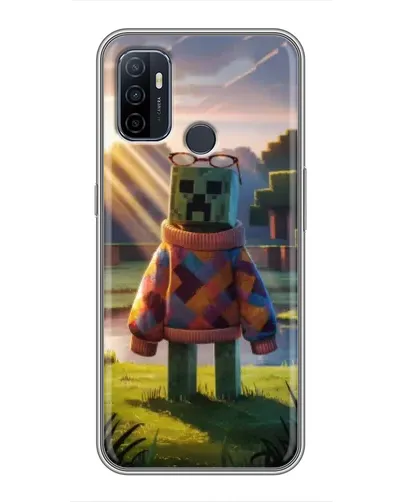 Чехол для OPPO A53 с картинкой «Крипер в свитере»