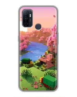 Чехол для OPPO A53 с картинкой «Розовое дерево Minecraft»