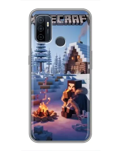 Чехол для OPPO A53 с картинкой «Зимний Minecraft»