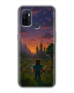 Чехол для OPPO A53 с картинкой «Стив у башни»
