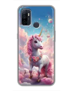 Чехол для OPPO A53 с картинкой «Единорог среди облаков»