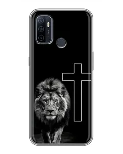 Чехол для OPPO A53 с картинкой «Лев и Крест» Чехол для OPPO A53 с картинкой «Лев и Крест»
