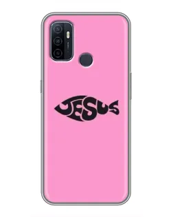 Чехол для OPPO A53 с картинкой «Розовый символ  Jesus»