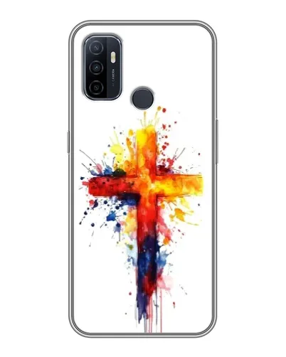 Чехол для OPPO A53 с картинкой «Акварельный крест»