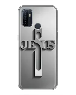 Чехол для OPPO A53 с картинкой «Металлический крест Jesus»