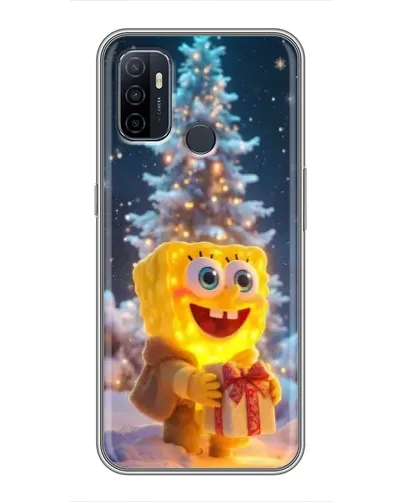 Чехол для OPPO A53 с картинкой «Рождественский Спанч Боб»