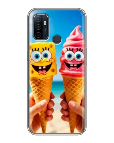 Чехол для OPPO A53 с картинкой «Спанч Боб мороженое»
