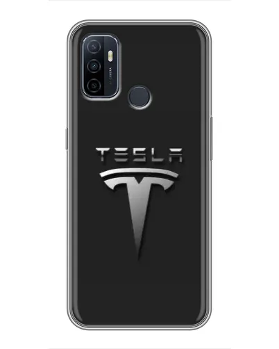 Чехол для OPPO A53 с картинкой «Стальной логотип Tesla» Чехол для OPPO A53 с картинкой «Стальной логотип Tesla»
