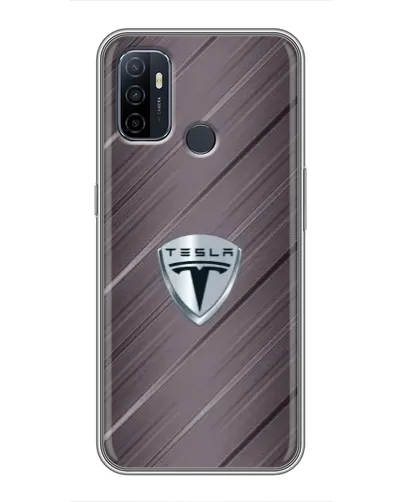 Чехол для OPPO A53 с картинкой «Металлическая текстура Tesla» Чехол для OPPO A53 с картинкой «Металлическая текстура Tesla»