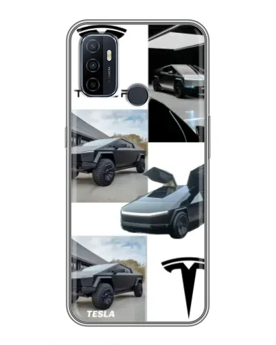 Чехол для OPPO A53 с картинкой «Коллаж Cybertruck Tesla» Чехол для OPPO A53 с картинкой «Коллаж Cybertruck Tesla»