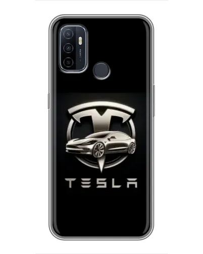 Чехол для OPPO A53 с картинкой «Tesla — серебристое авто» Чехол для OPPO A53 с картинкой «Tesla — серебристое авто»
