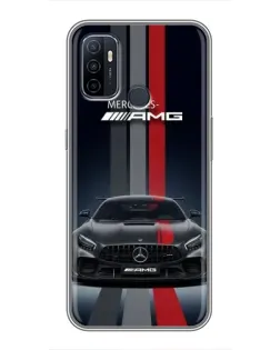 Чехол для OPPO A53 с картинкой «Mercedes — белый карбон»