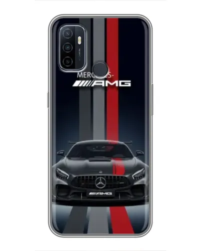 Чехол для OPPO A53 с картинкой «Mercedes — белый карбон»