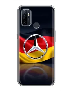 Чехол для OPPO A53 с картинкой «Mercedes — флаг Германии»