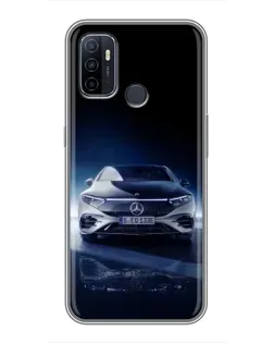 Чехол для OPPO A53 с картинкой «Ночной Mercedes EQ»