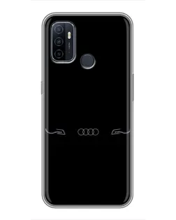 Чехол для OPPO A53 с картинкой «Audi — световой подпись»
