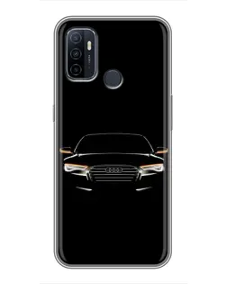Чехол для OPPO A53 с картинкой «Audi — ночной контур»
